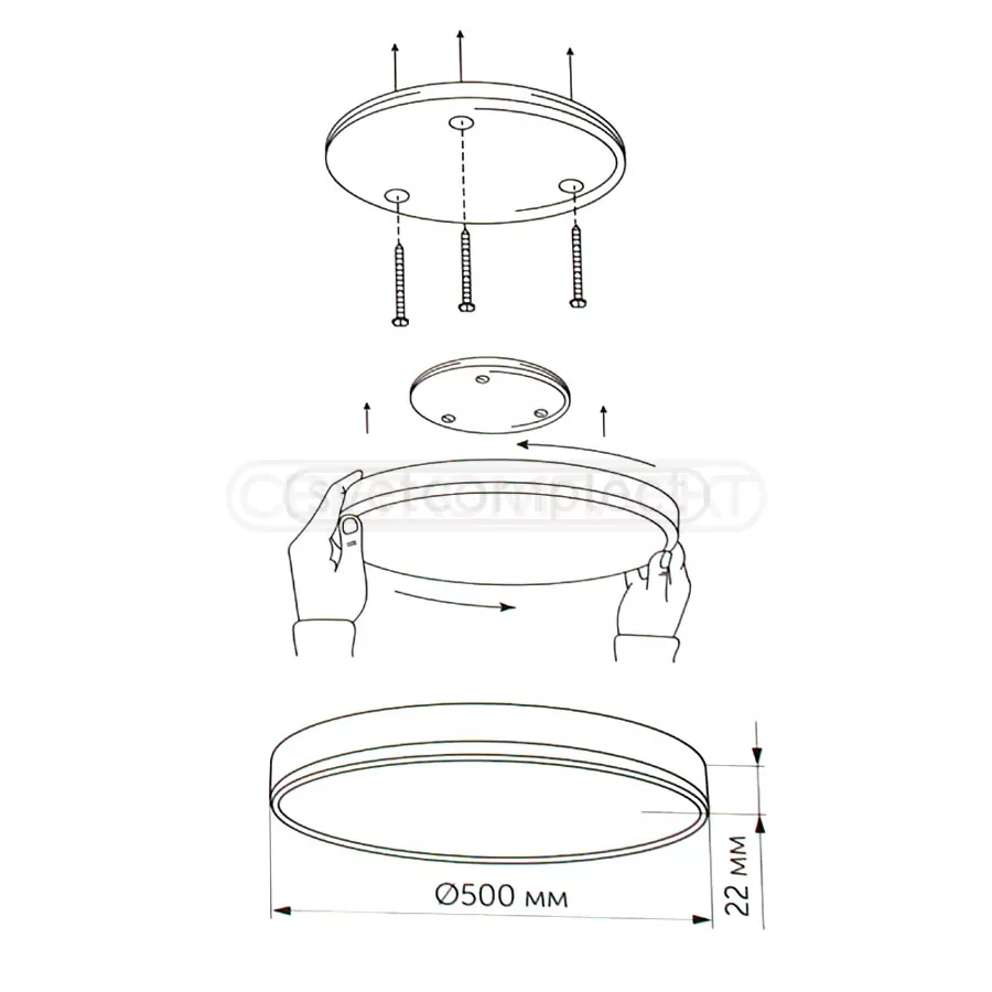 Світильник LED SPIRAL RT-R 48W 4000K WH білий