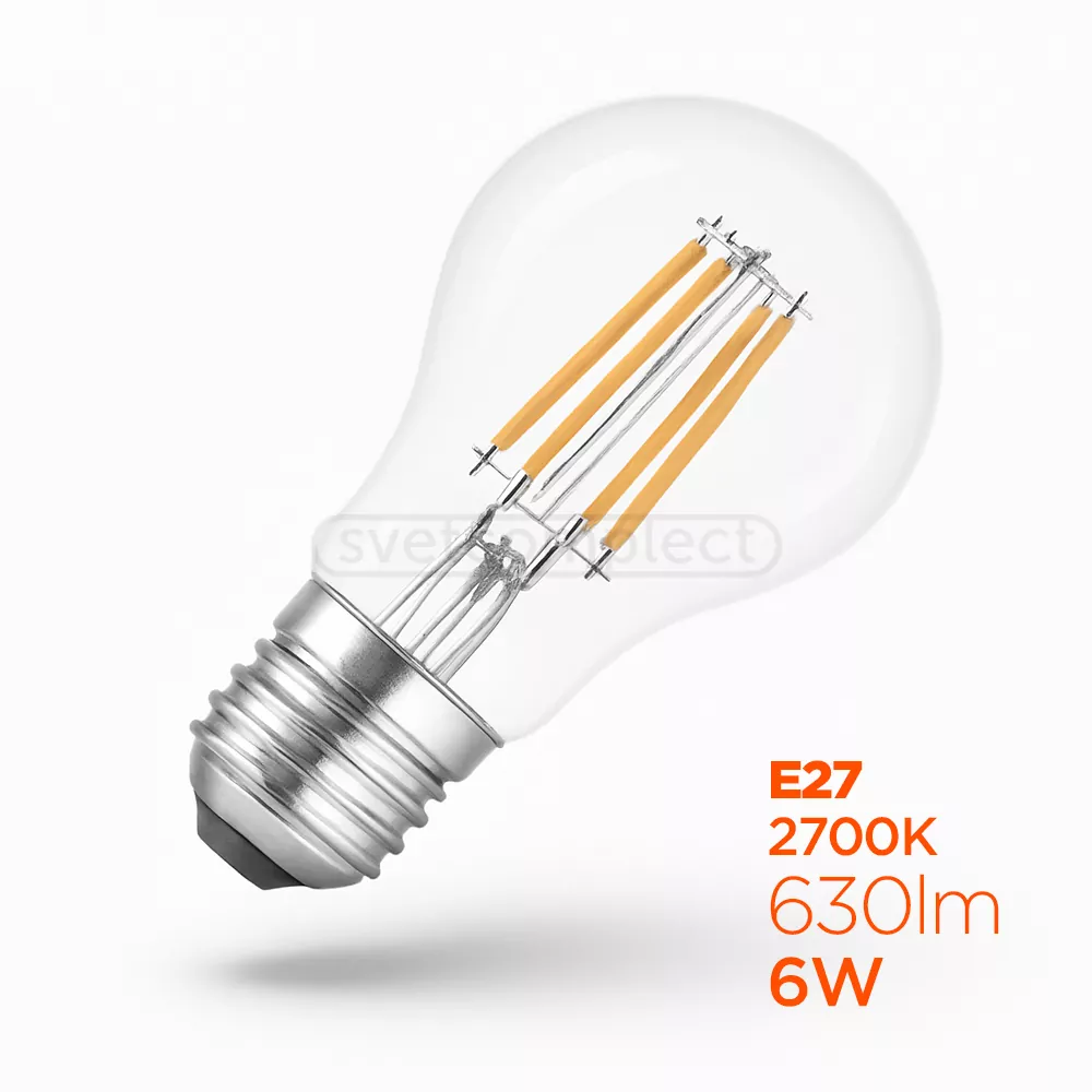 Лампа FIL LS A60 E27 6W 2700K CL 630Lm LIGHT SET 