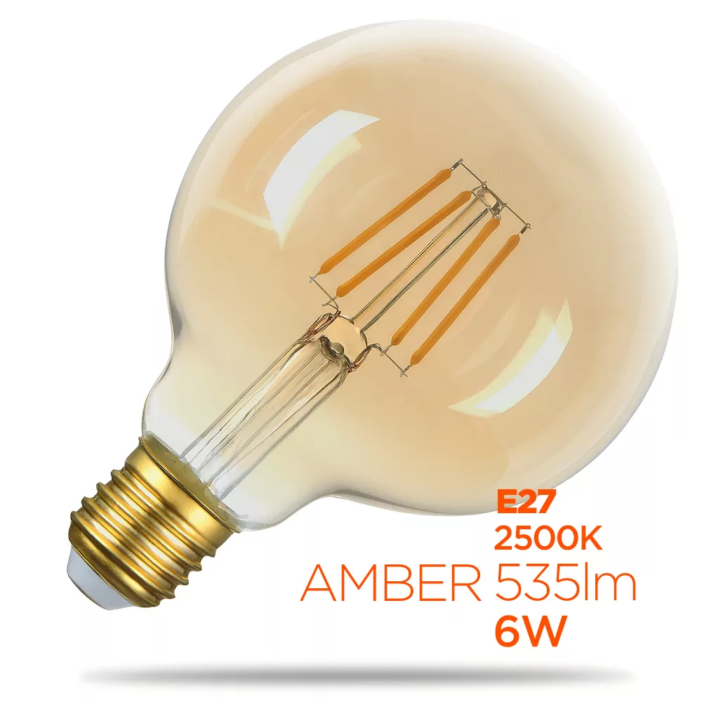 Лампа FIL LS G95 6W 2500K AMBER 535Lm LIGHT SET 