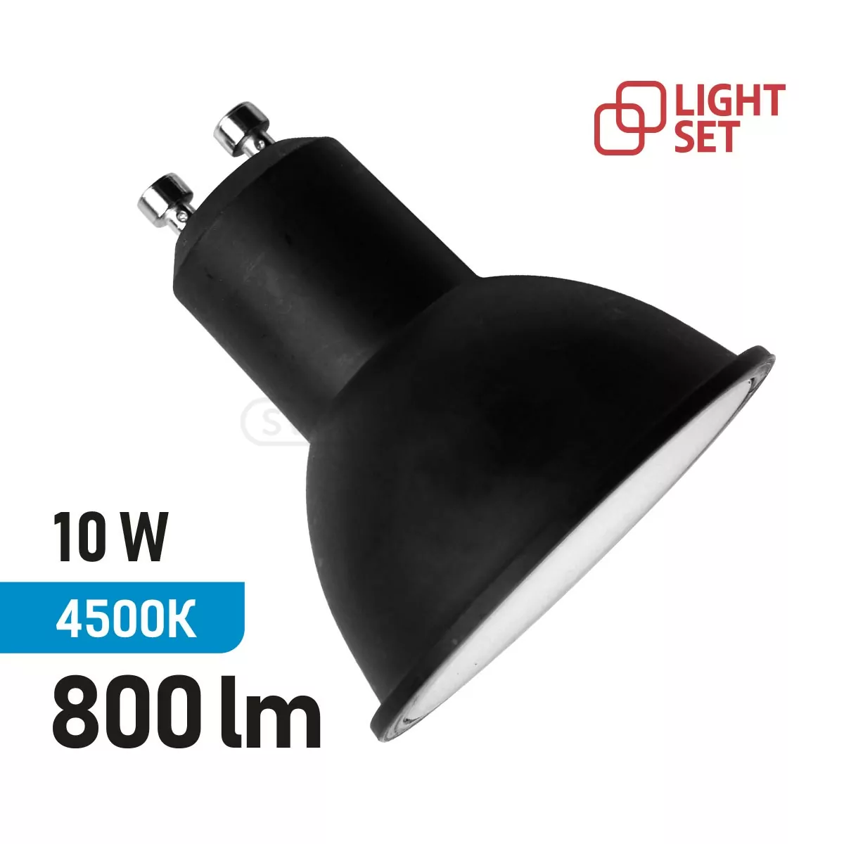 Лампа LED LS GU10 10W 4500K WH Чорна