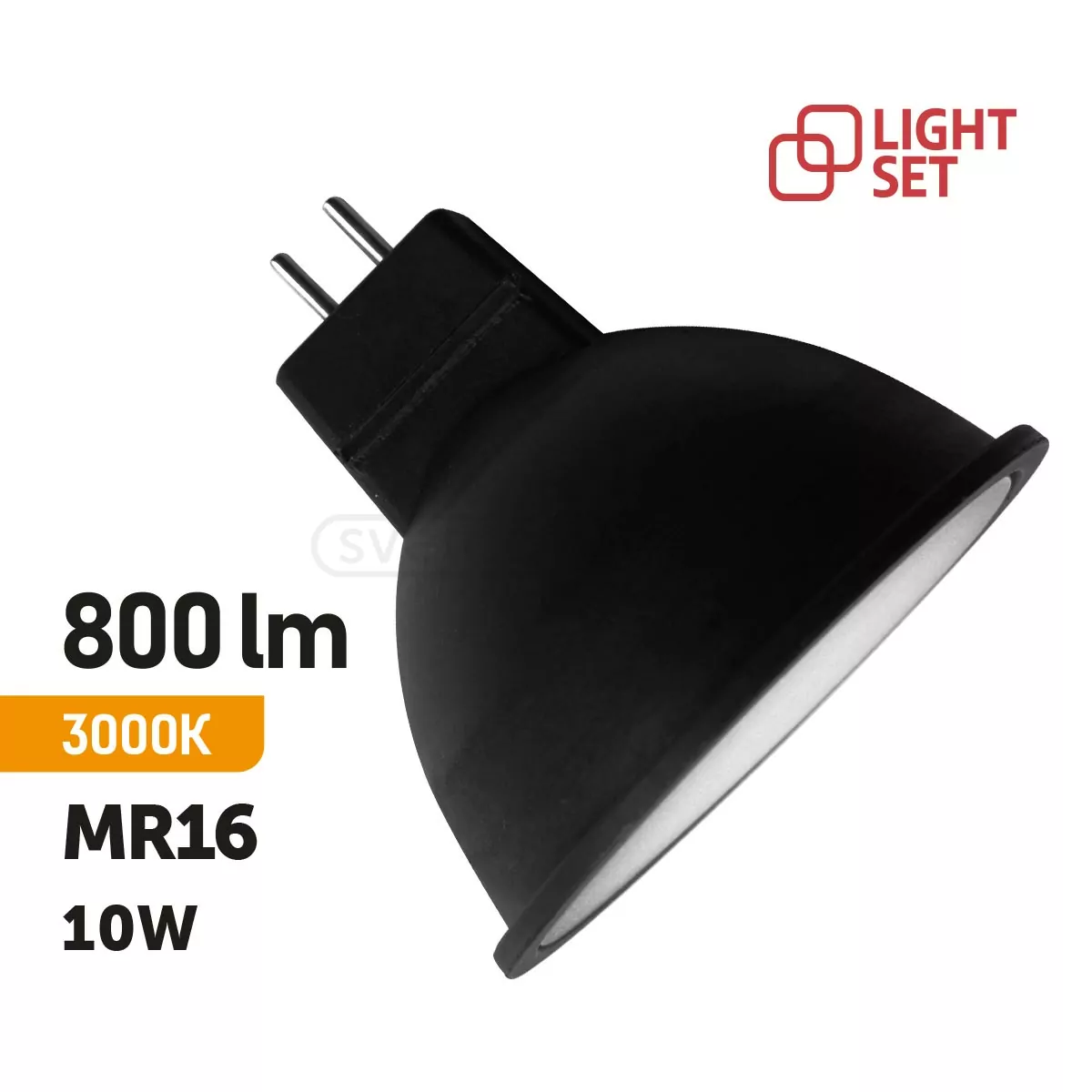Лампа LED LS MR16 10W 3000K WH Чорна Лампа LED LS MR16 10W 3000K WH Чорна