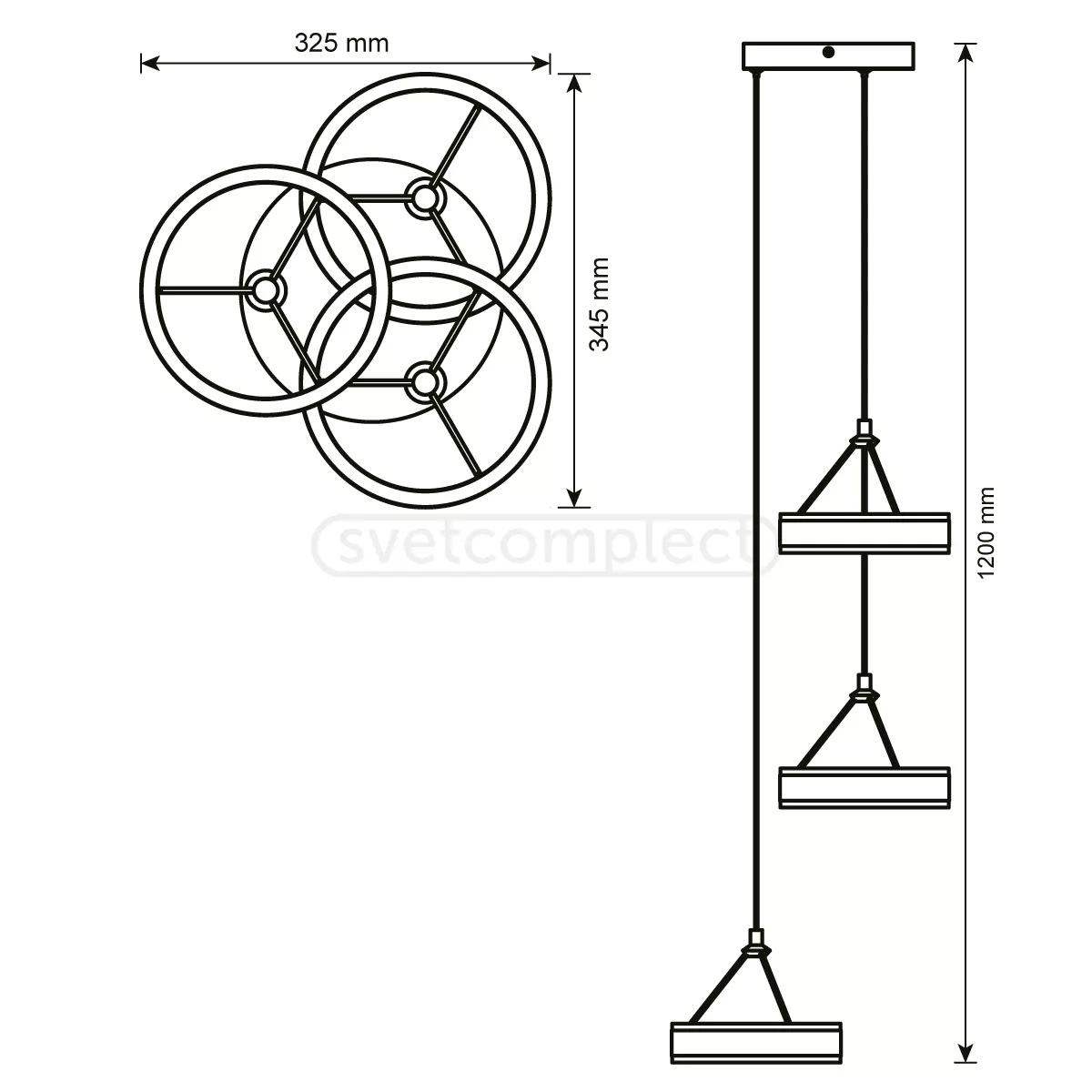 Підвіс світлодіодний VERBA LED 3 PL 2015 60W білий LIGHT SET 