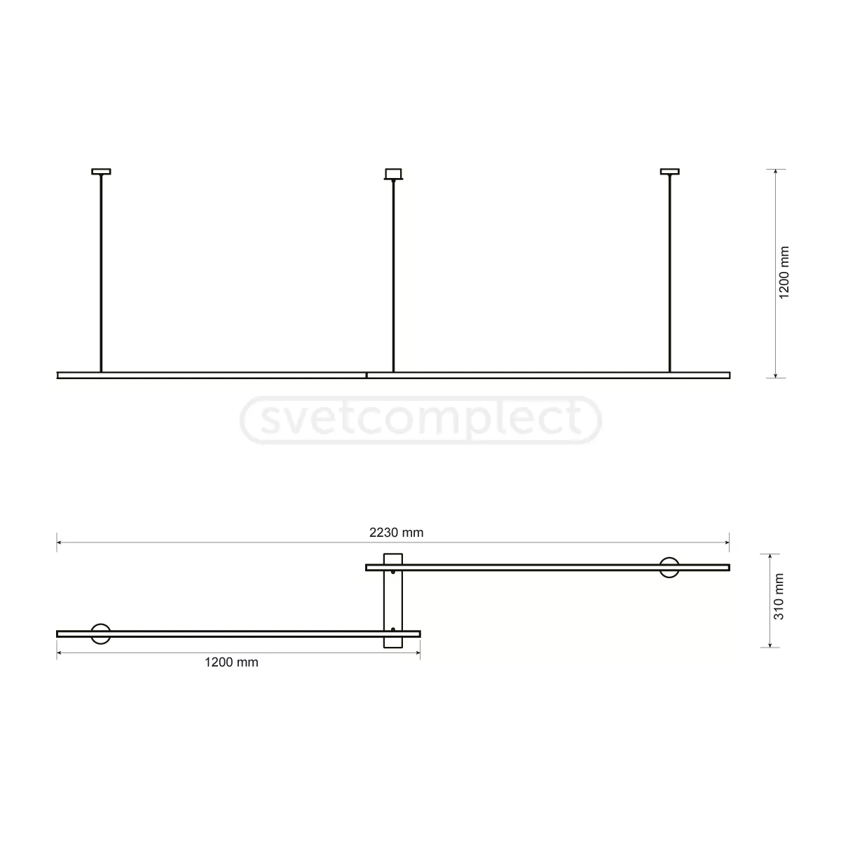 Світильник світлодіодний LED LILEYA LS223 60W RC чорний LIGHT SET  Світильник світлодіодний LED LILEYA LS223 60W RC чорний LIGHT SET
