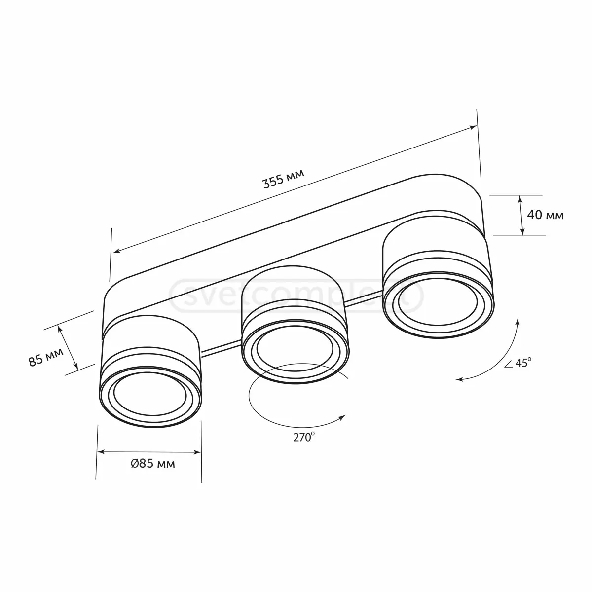 Світильник накладний спот SP SMEREKA 3*GX53 білий LIGHT SET