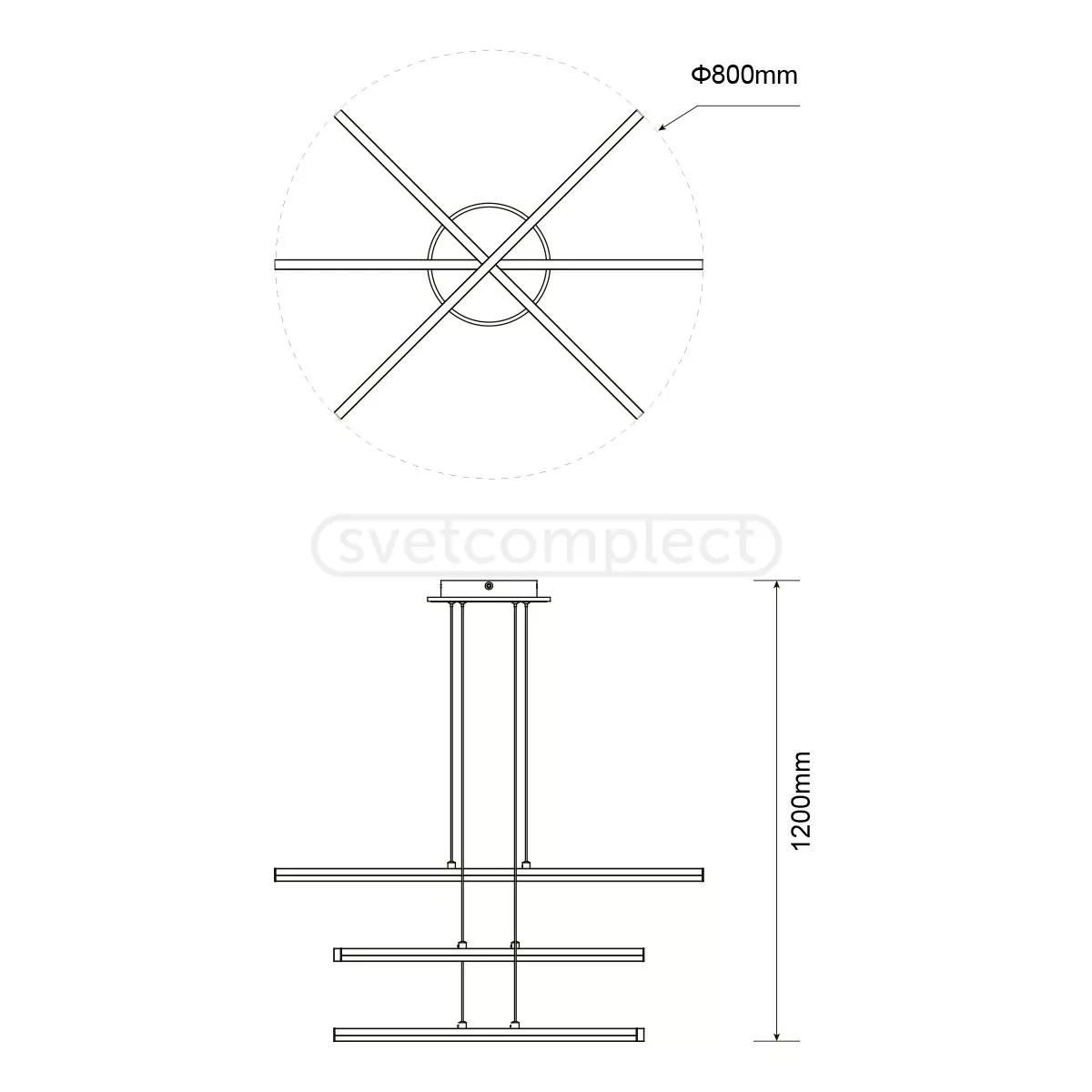 Світильник світлодіодний LED LILEYA LS 8012 55W RC чорний LIGHT SET  Світильник світлодіодний LED LILEYA LS 8012 55W RC чорний LIGHT SET