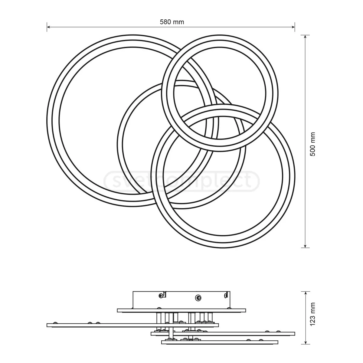 Світильник світлодіодний  MAVKA LED 5850 R 65W RGB чорний LIGHT SET 