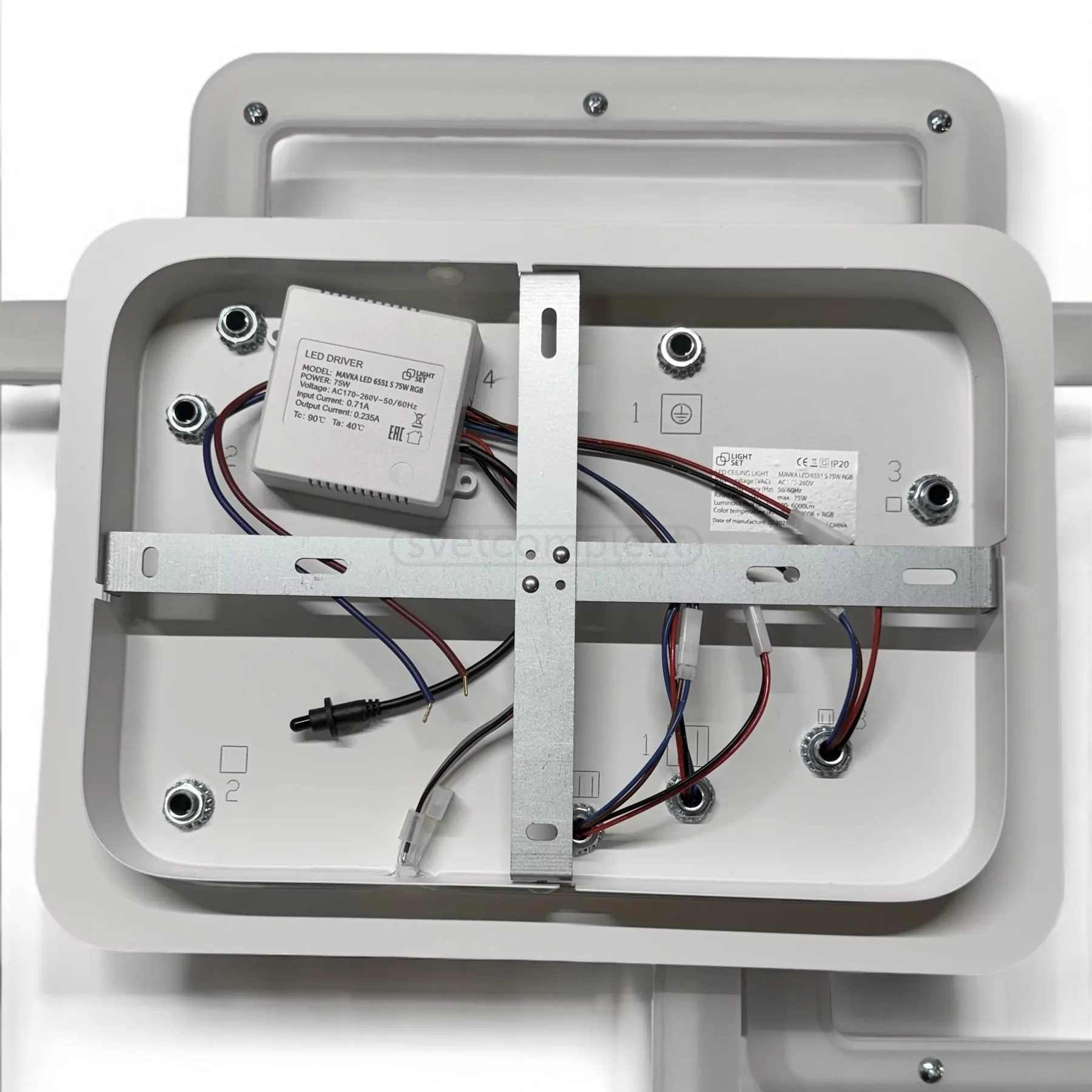 Світильник світлодіодний MAVKA LED 6561 S 75W RGB з пультом ДУ білий LIGHT SET 