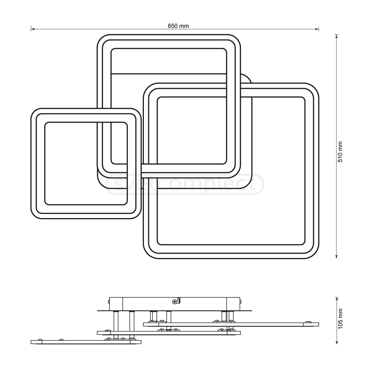 Світильник світлодіодний MAVKA LED 6561 S 75W RGB з пультом ДУ білий LIGHT SET 