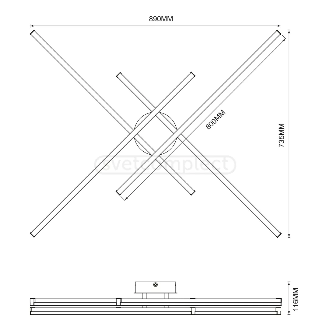 Світильник світлодіодний LED LILEYA LS89 60W RC чорний LIGHT SET  Світильник світлодіодний LED LILEYA LS89 60W RC чорний LIGHT SET