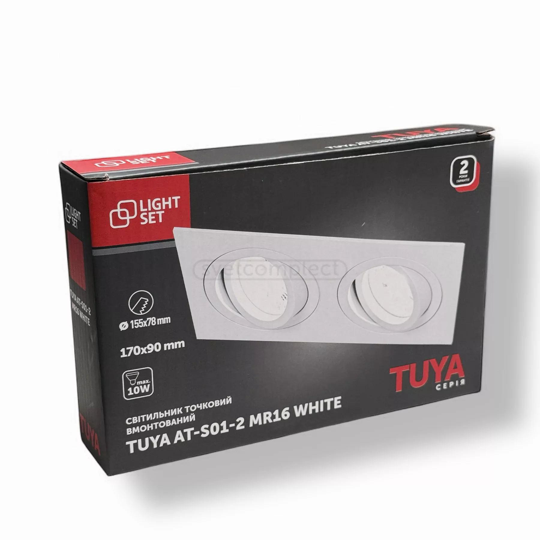 Світильник точковий TUYA AT-S01-2хMR16 білий LIGHT SET Світильник точковий TUYA AT-S01-2хMR16 білий LIGHT SET