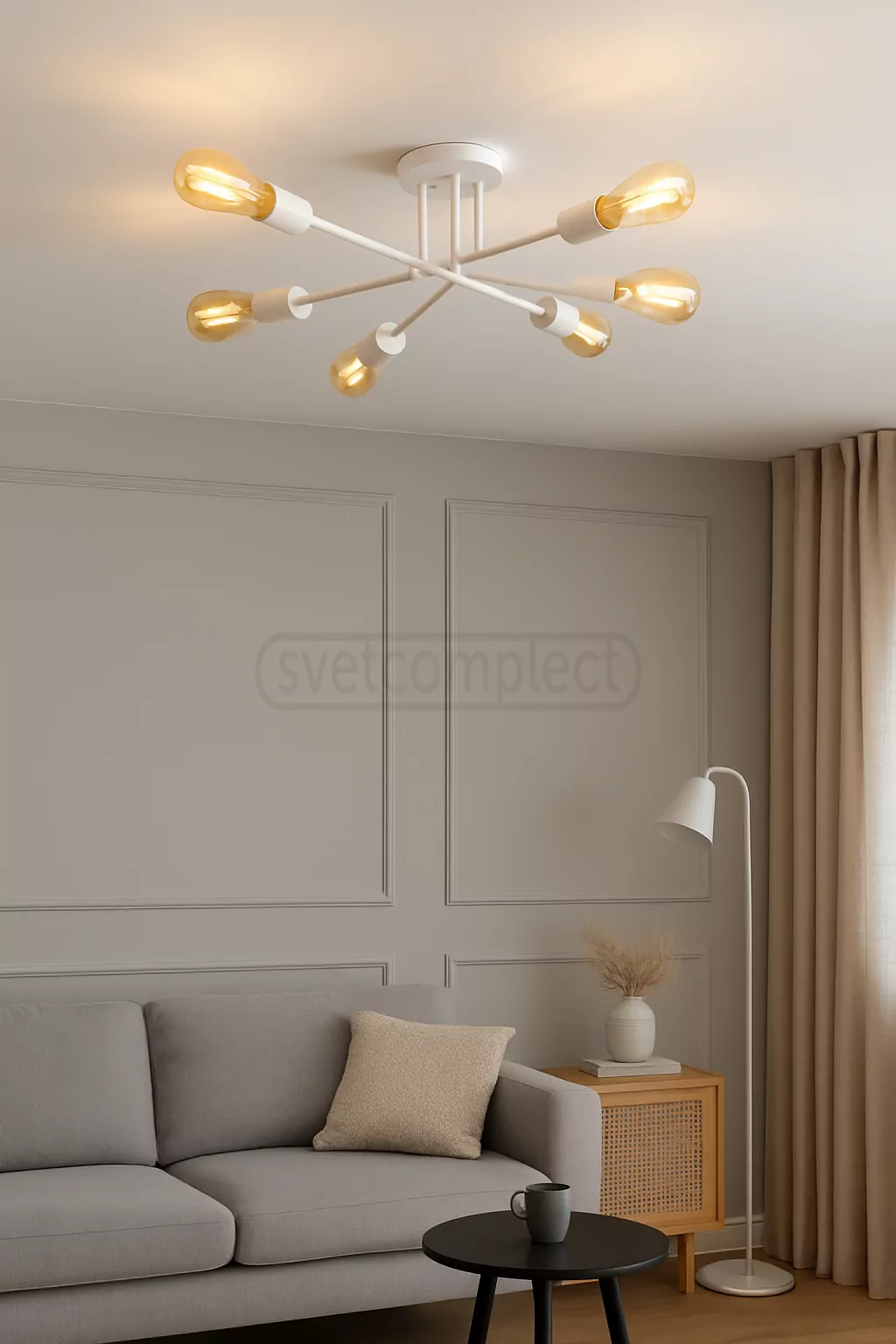 Люстра стельова NADIYA 6хE27 білий LIGHT SET