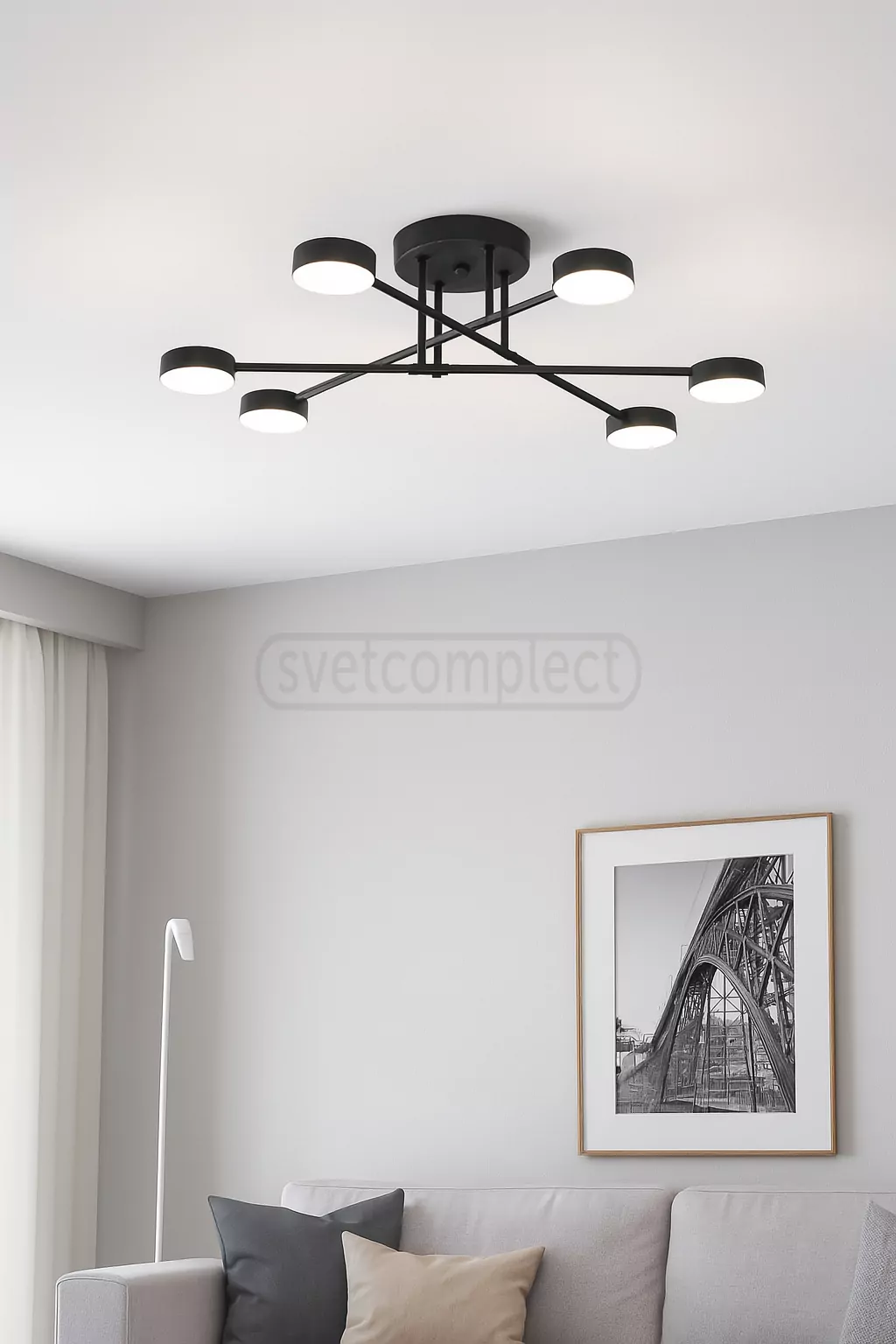 Люстра стельова NADIYA 6хGX5 чорний LIGHT SET