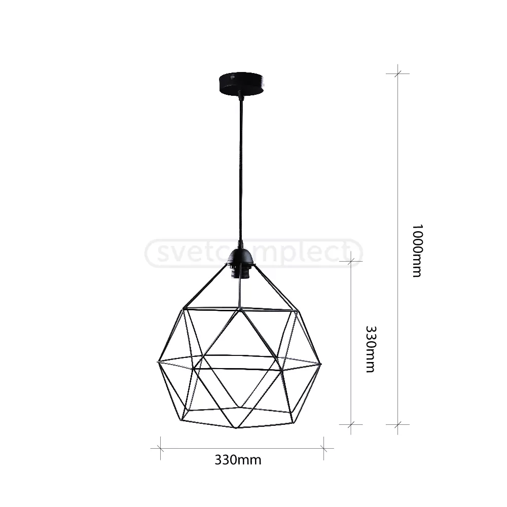 Підвіс сітка KOSA 3335 1хЕ27 чорний LIGHT SET
