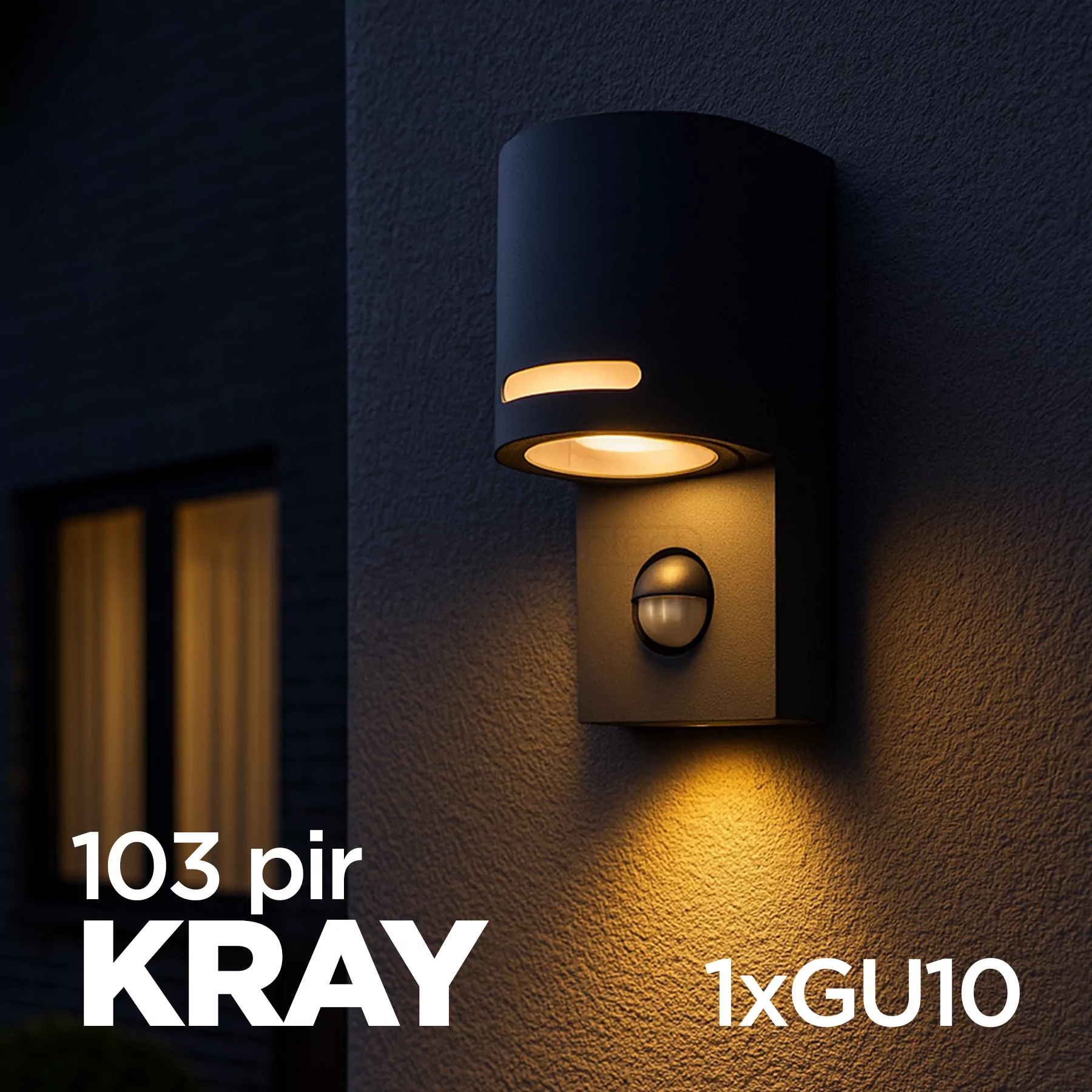 Світильник вуличний KRAY 103 PIR 1xGU10 сірий LIGHT SET