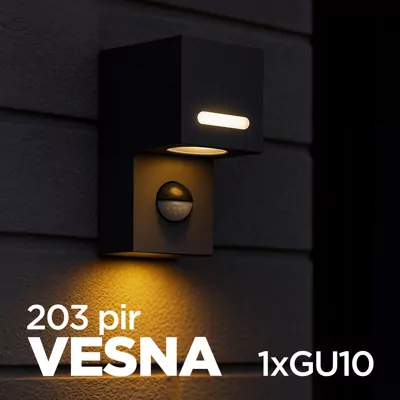 Світильник вуличний VESNA 203 PIR 1xGU10 сірий LIGHT SET