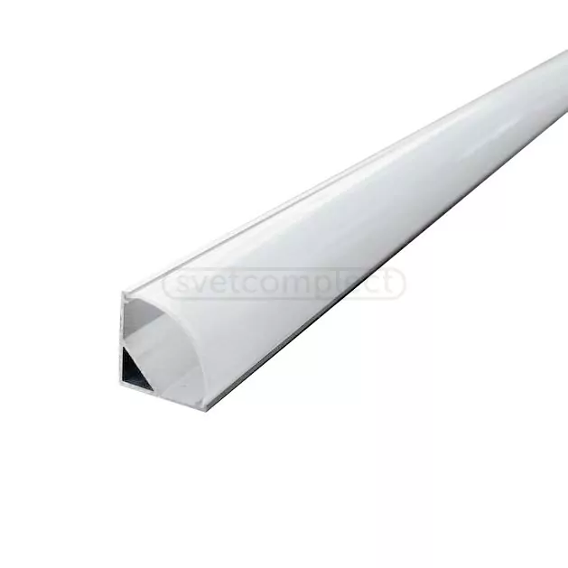 Профіль кутовий накладний LIGHT SET для LED стрічки AL LED PROF CORN 160 2м/уп, SET SILVER