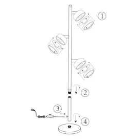 Торшер LUG FLOOR LS-FL 3 1550 3xGX53 чорний LIGHT SET