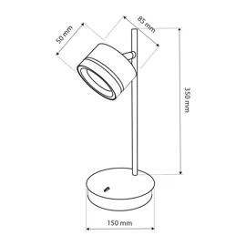 Настільна лампа LUG TABLE LS-TB 8555 1xGX53 чорний LIGHT SET