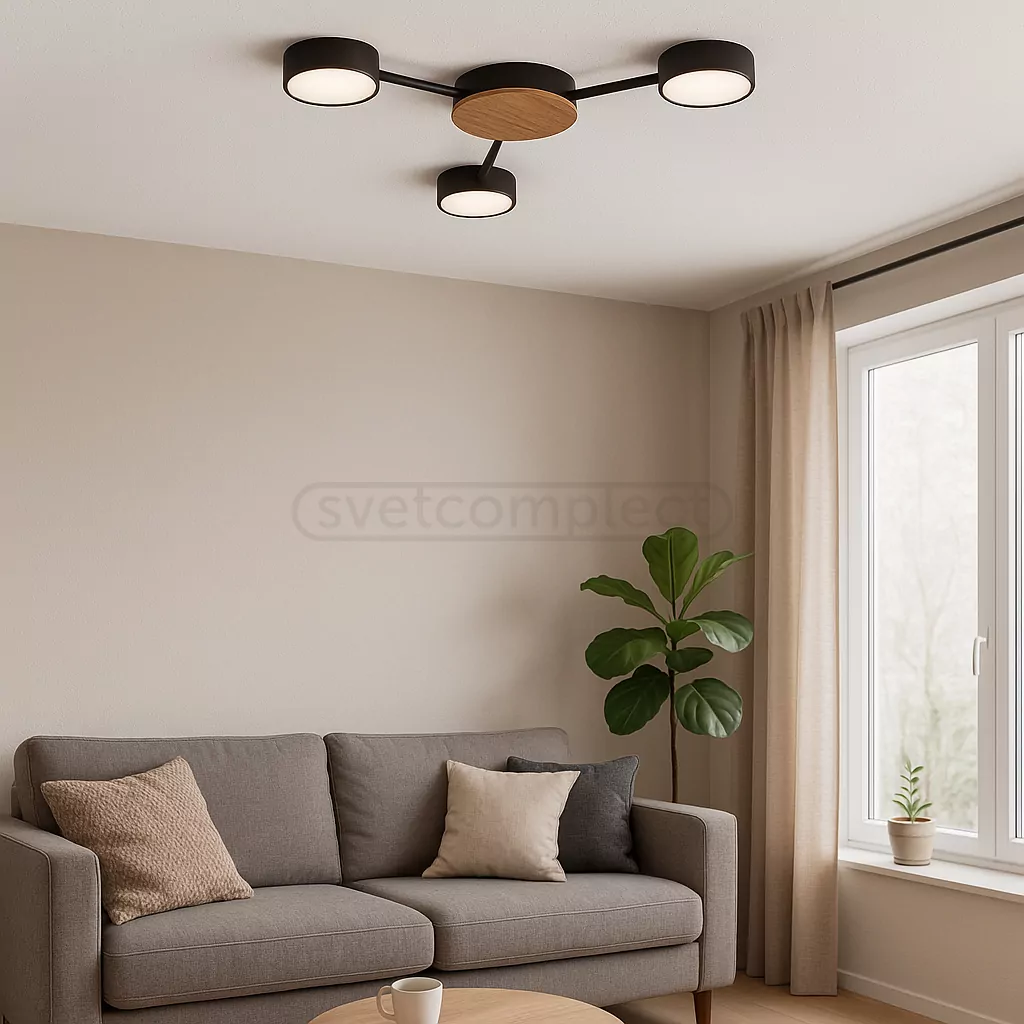 Люстра стельова SVITANOK 3хGX53 чорний LIGHT SET