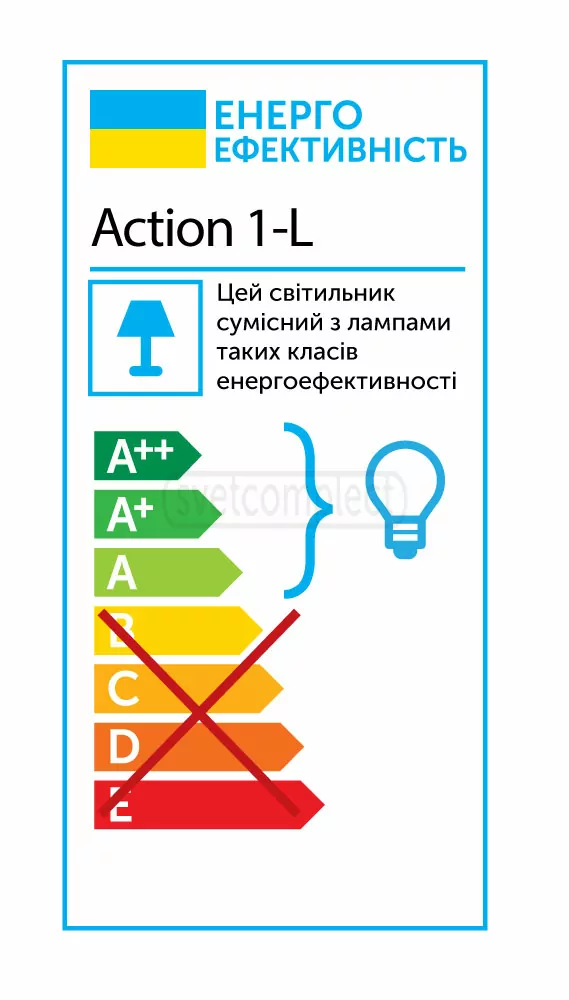 Настільна лампа 1-L 1хЕ14 біла Action