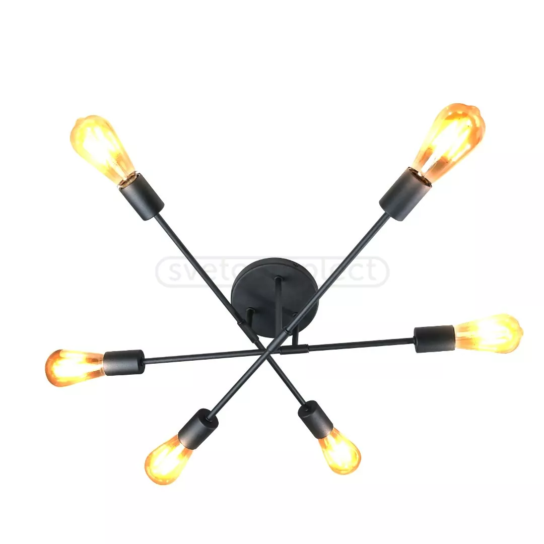 Люстра стельова NADIYA 6хE27 чорний LIGHT SET