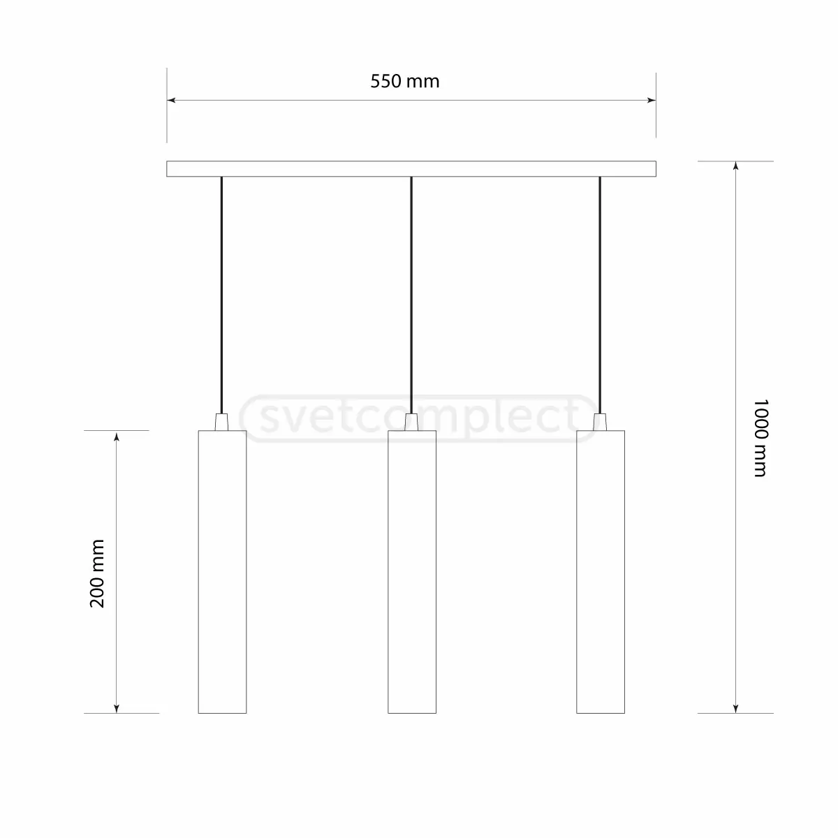 Підвіс SIVASH 2054 MR16 3хGU5.3 чорний LIGHT SET