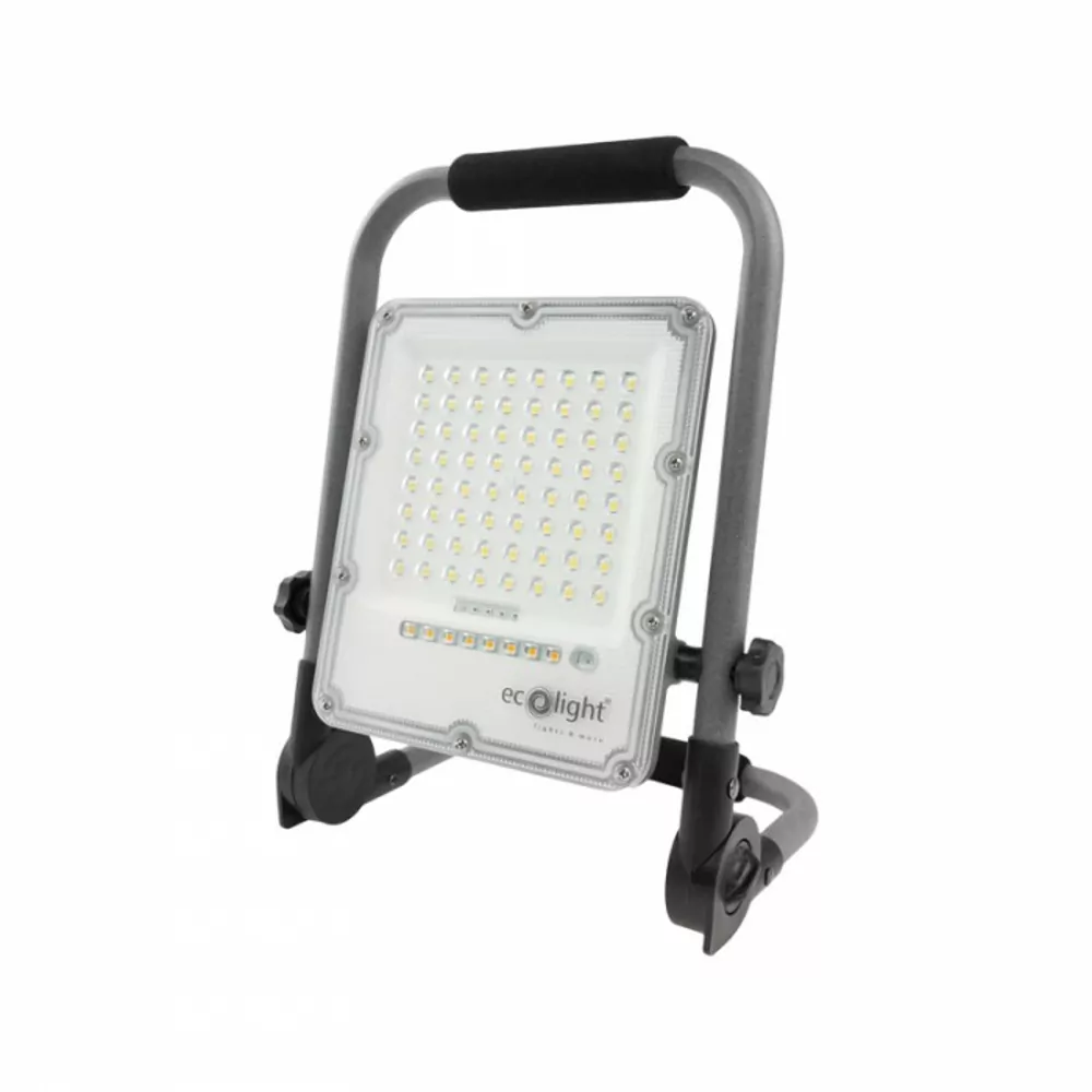Ліхтар LED EC20495 ECOLIGHT 30W 5000К 900Лм, 3000MAh, алюміній, сір.