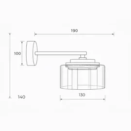 Бра DUSHA MS241-B 1 x GX53. max.12W. 100х190х140mm, метал/скло, золото/димчатий, LIGHT SET