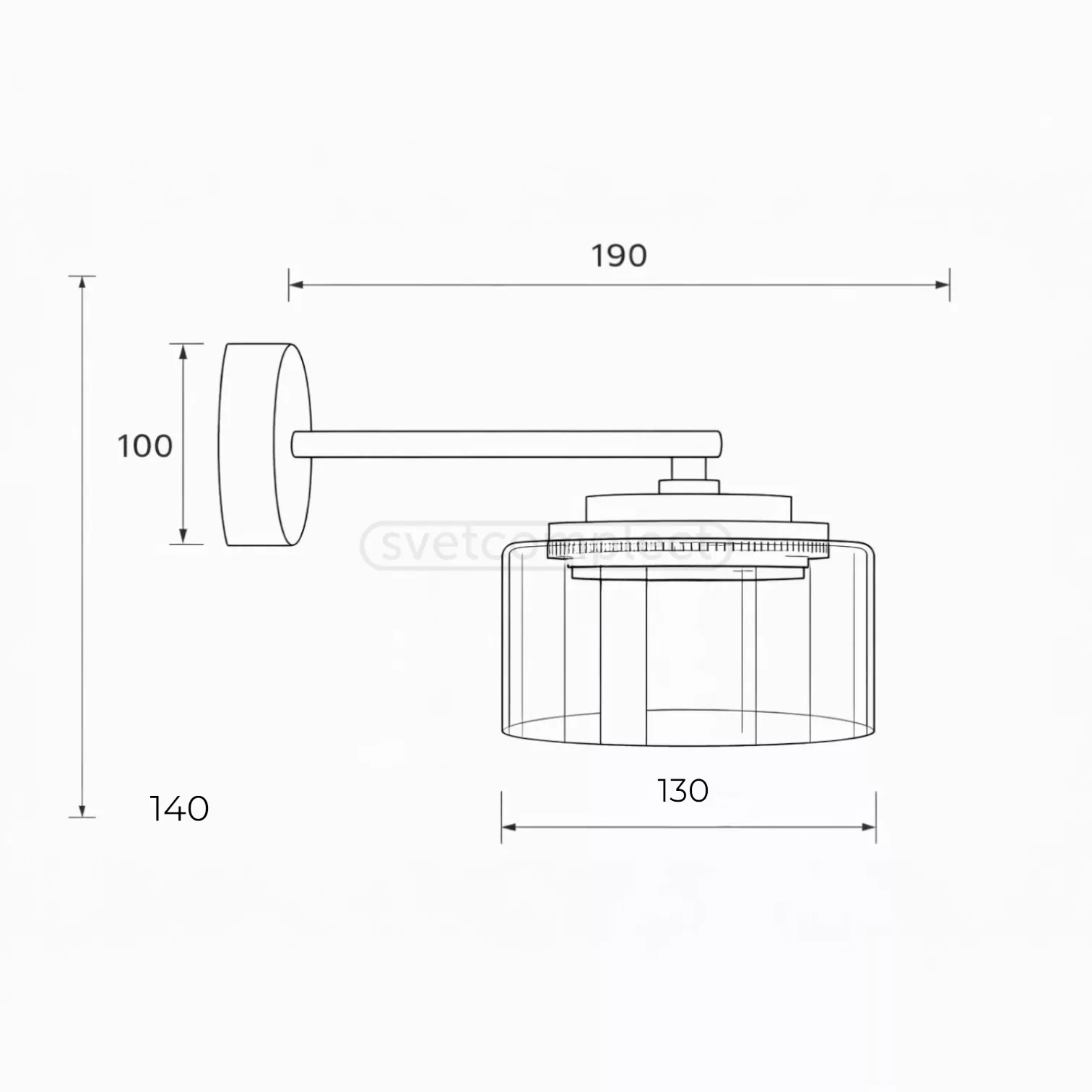 Бра DUSHA MS241-B 1 x GX53. max.12W. 100х190х140mm, метал/скло, білий/молочний, LIGHT SET