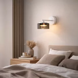 Бра DUSHA MS241-B 1 x GX53. max.12W. 100х190х140mm, метал/скло, білий/димчатий, LIGHT SET