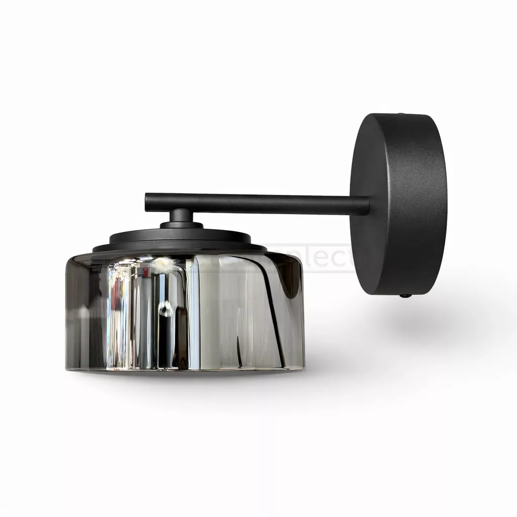 Бра DUSHA MS241-B 1 x GX53. max.12W. 100х190х140mm, метал/скло, чорний/димчатий, LIGHT SET