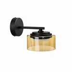 Бра DUSHA MS241-B 1 x GX53. max.12W. 100х190х140mm, метал/скло, чорний/бурштин, LIGHT SET