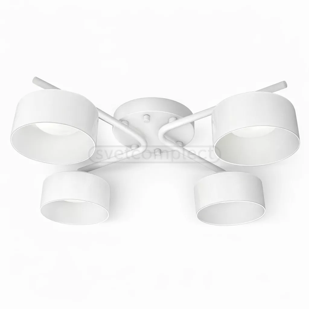 Люстра DUSHA MS228 - 4 x GX53. max.12W. 540х140mm, метал/скло, білий/молочний, LIGHT SET