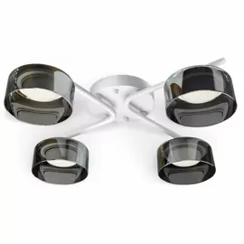 Люстра DUSHA MS228 - 4 x GX53. max.12W. 540х140mm, метал/скло, білий/димчатий, LIGHT SET