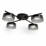 Люстра DUSHA MS228 - 4 x GX53. max.12W. 540х140mm, метал/скло, чорний/димчатий, LIGHT SET