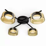 Люстра DUSHA MS228 - 4 x GX53. max.12W. 540х140mm, метал/скло, чорний/бурштин, LIGHT SET