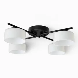 Люстра DUSHA MS228 - 4 x GX53. max.12W. 540х140mm, метал/скло, чорний/молочний, LIGHT SET