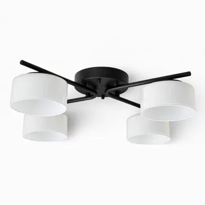 Люстра DUSHA MS228 - 4 x GX53. max.12W. 540х140mm, метал/скло, чорний/молочний, LIGHT SET