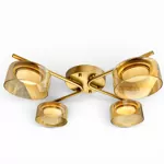 Люстра DUSHA MS228 - 4 x GX53. max.12W. 540х140mm, метал/скло, золото/бурштин, LIGHT SET