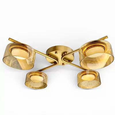 Люстра DUSHA MS228 - 4 x GX53. max.12W. 540х140mm, метал/скло, золото/бурштин, LIGHT SET