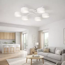 Люстра DUSHA MS228 - 6 x GX53. max.12W. 640х140mm, метал/скло, білий/молочний, LIGHT SET