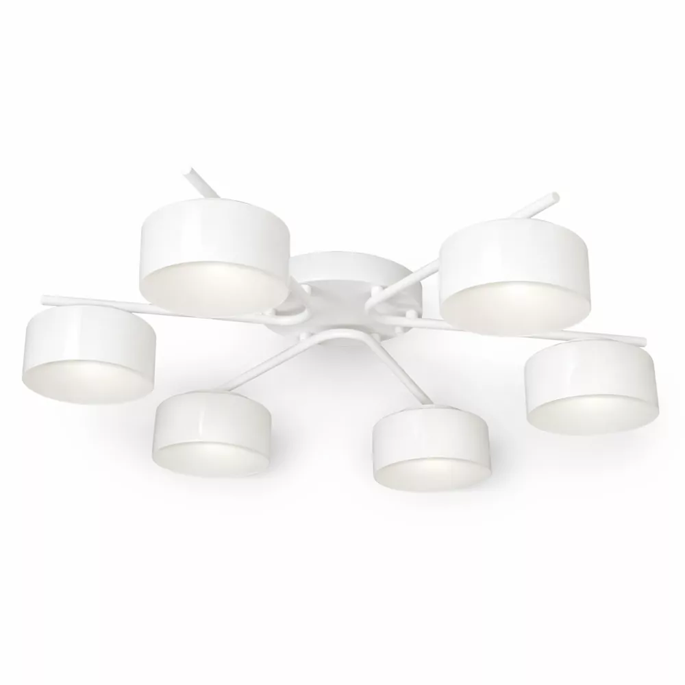 Люстра DUSHA MS228 - 6 x GX53. max.12W. 640х140mm, метал/скло, білий/молочний, LIGHT SET