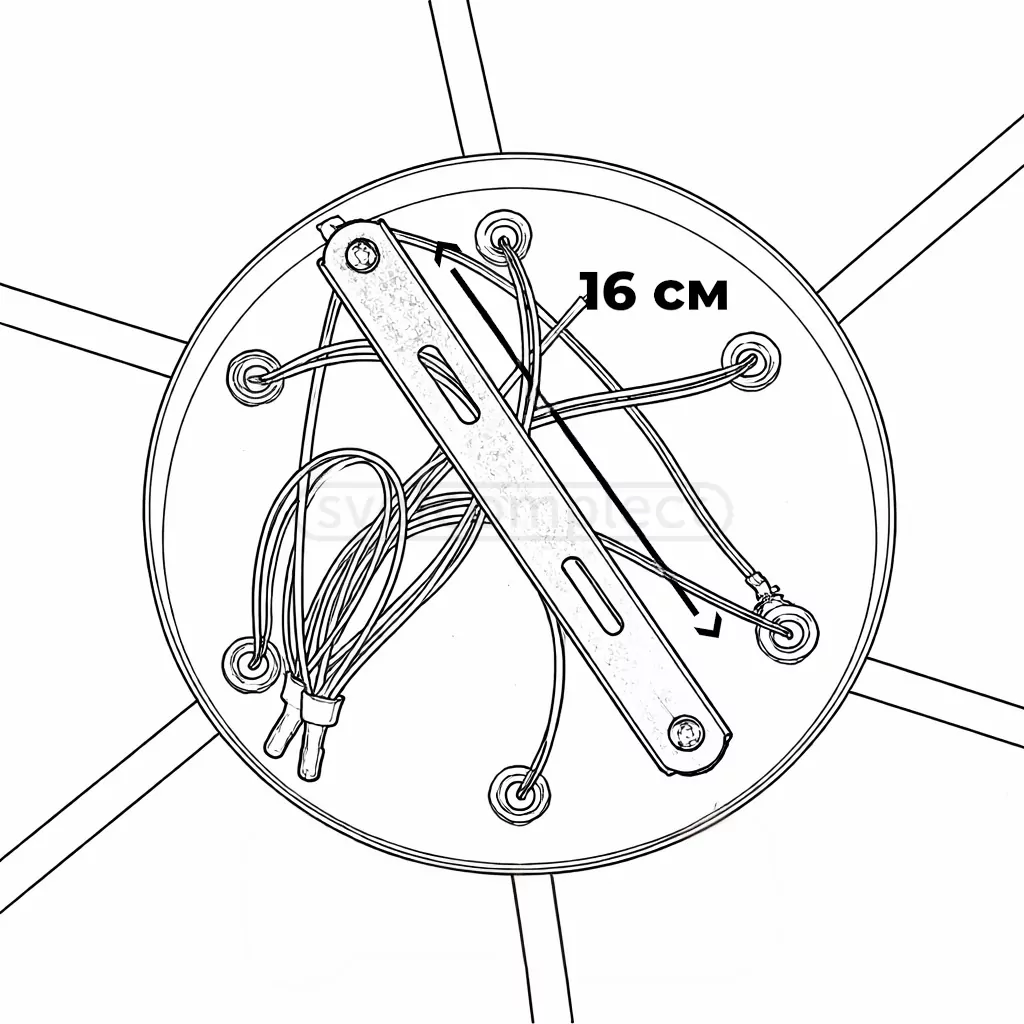 Люстра DUSHA MS228 - 6 x GX53. max.12W. 640х140mm, метал/скло, чорний/димчатий, LIGHT SET
