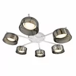 Люстра DUSHA MS228 - 6 x GX53. max.12W. 640х140mm, метал/скло, білий/димчатий, LIGHT SET