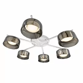 Люстра DUSHA MS228 - 6 x GX53. max.12W. 640х140mm, метал/скло, білий/димчатий, LIGHT SET
