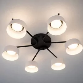 Люстра DUSHA MS228 - 6 x GX53. max.12W. 640х140mm, метал/скло, чорний/молочний, LIGHT SET