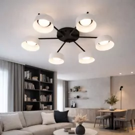 Люстра DUSHA MS228 - 6 x GX53. max.12W. 640х140mm, метал/скло, чорний/молочний, LIGHT SET