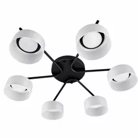 Люстра DUSHA MS228 - 6 x GX53. max.12W. 640х140mm, метал/скло, чорний/молочний, LIGHT SET