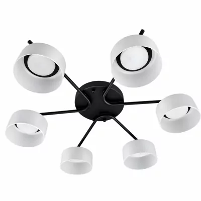 Люстра DUSHA MS228 - 6 x GX53. max.12W. 640х140mm, метал/скло, чорний/молочний, LIGHT SET