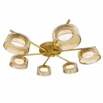 Люстра DUSHA MS228 - 6 x GX53. max.12W. 640х140mm, метал/скло, золото/бурштин, LIGHT SET
